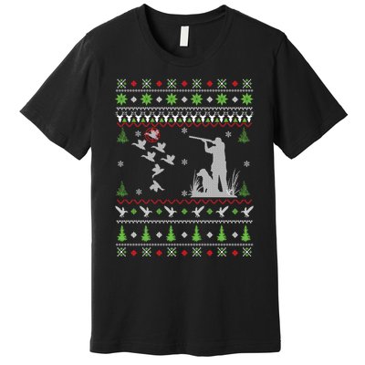 Duck Hunting Ugly Christmas Hunt Xmas Premium T-Shirt