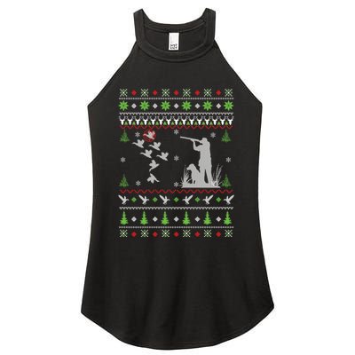 Duck Hunting Ugly Christmas Hunt Xmas Women's Perfect Tri Rocker Tank