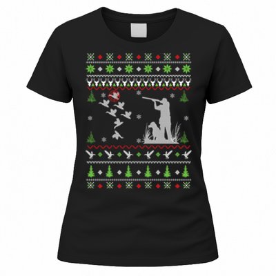 Duck Hunting Ugly Christmas Hunt Xmas Women's T-Shirt