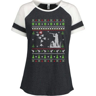 Duck Hunting Ugly Christmas Hunt Xmas Enza Ladies Jersey Colorblock Tee