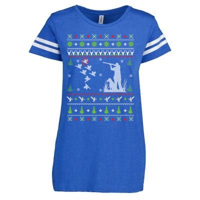 Duck Hunting Ugly Christmas Hunt Xmas Enza Ladies Jersey Football T-Shirt