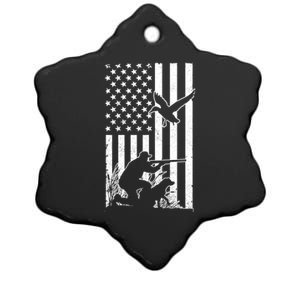 Duck Hunting Usa Flag Waterfowl Geese Game Hunter Gift Ceramic Star Ornament