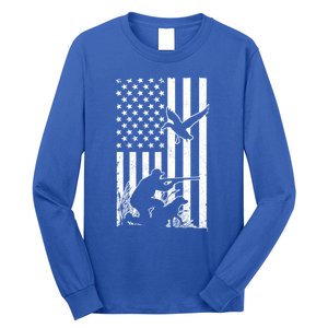 Duck Hunting Usa Flag Waterfowl Geese Game Hunter Gift Long Sleeve Shirt