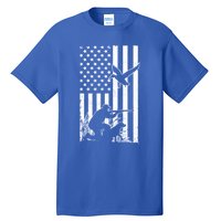 Duck Hunting Usa Flag Waterfowl Geese Game Hunter Gift Tall T-Shirt