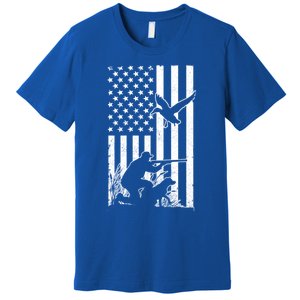 Duck Hunting Usa Flag Waterfowl Geese Game Hunter Gift Premium T-Shirt