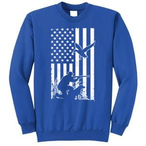 Duck Hunting Usa Flag Waterfowl Geese Game Hunter Gift Tall Sweatshirt