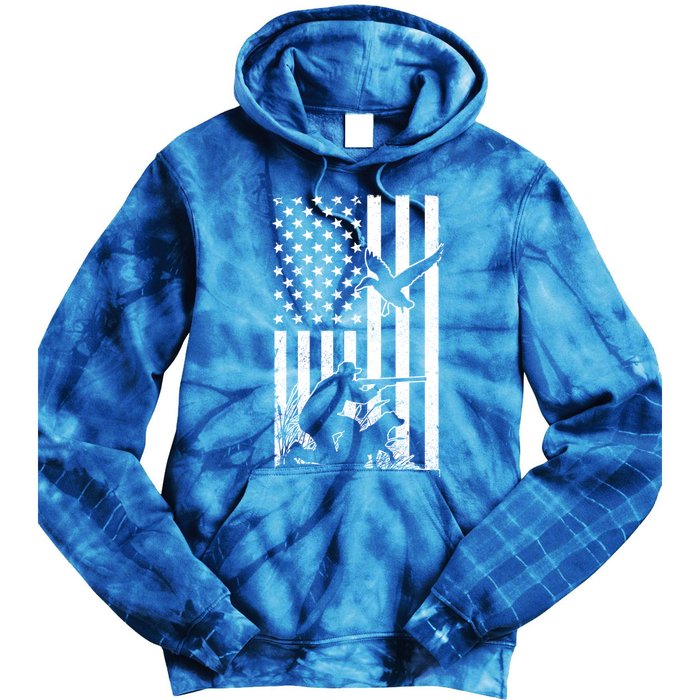 Duck Hunting Usa Flag Waterfowl Geese Game Hunter Gift Tie Dye Hoodie