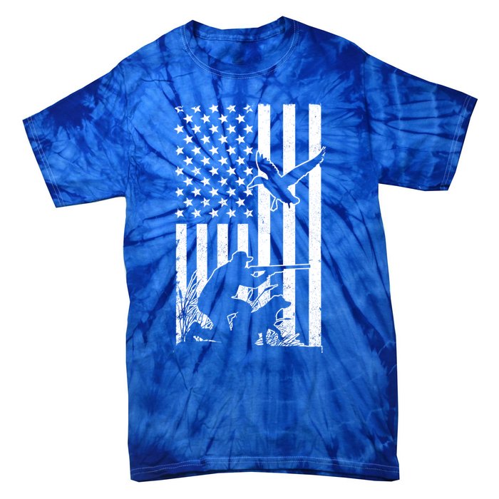 Duck Hunting Usa Flag Waterfowl Geese Game Hunter Gift Tie-Dye T-Shirt