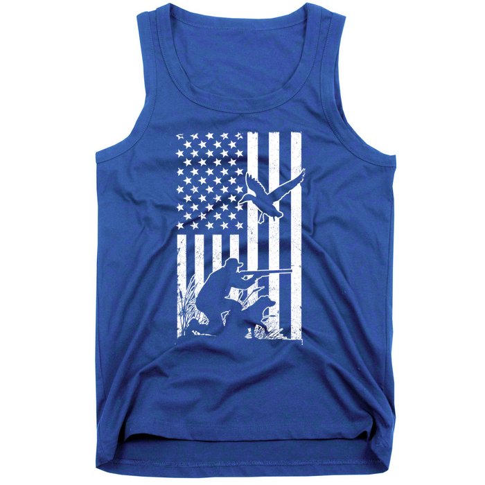 Duck Hunting Usa Flag Waterfowl Geese Game Hunter Gift Tank Top