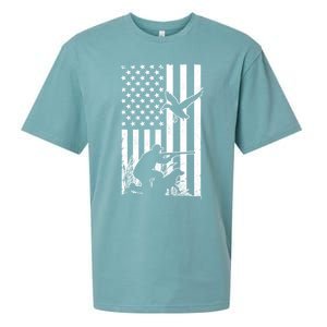 Duck Hunting Usa Flag Waterfowl Geese Game Hunter Gift Sueded Cloud Jersey T-Shirt