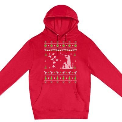 Duck Hunting Ugly Christmas Meaningful Gift Hunter Christmas Gift Premium Pullover Hoodie