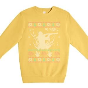 Duck Hunting Ugly Christmas Premium Crewneck Sweatshirt