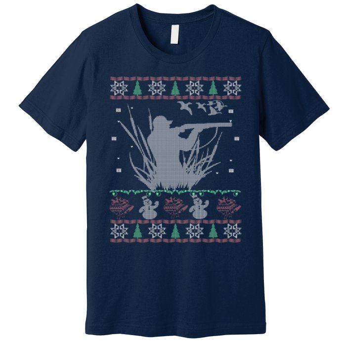 Duck Hunting Ugly Christmas Premium T-Shirt