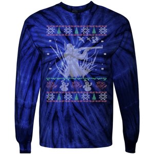 Duck Hunting Ugly Christmas Tie-Dye Long Sleeve Shirt