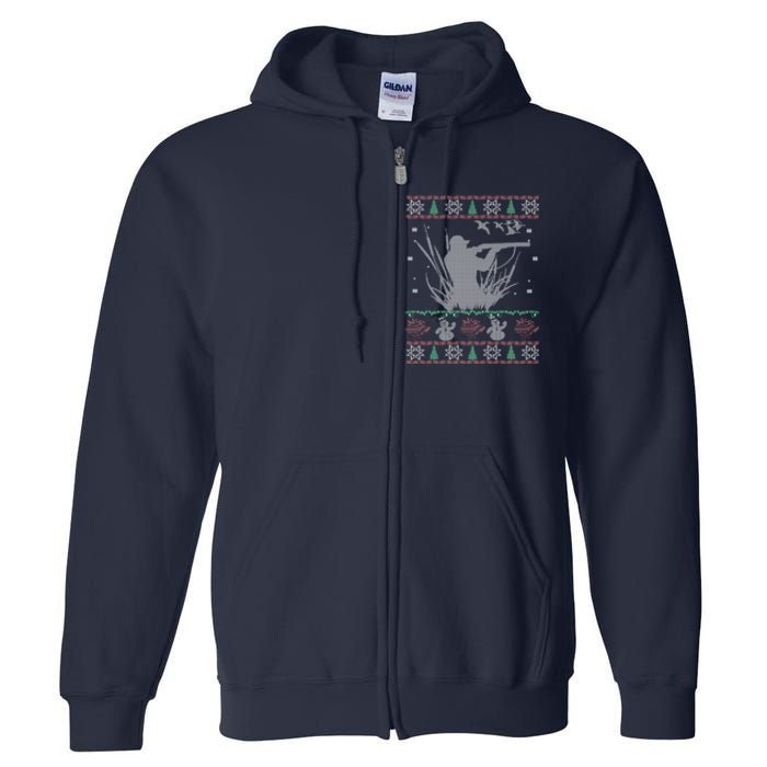 Duck Hunting Ugly Christmas Full Zip Hoodie