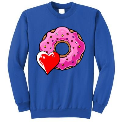 Donut Heart Valentines Day Doughnut Dessert Sweet Food Love Gift Sweatshirt