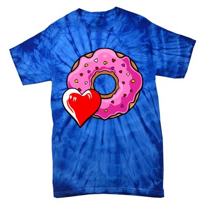 Donut Heart Valentines Day Doughnut Dessert Sweet Food Love Gift Tie-Dye T-Shirt