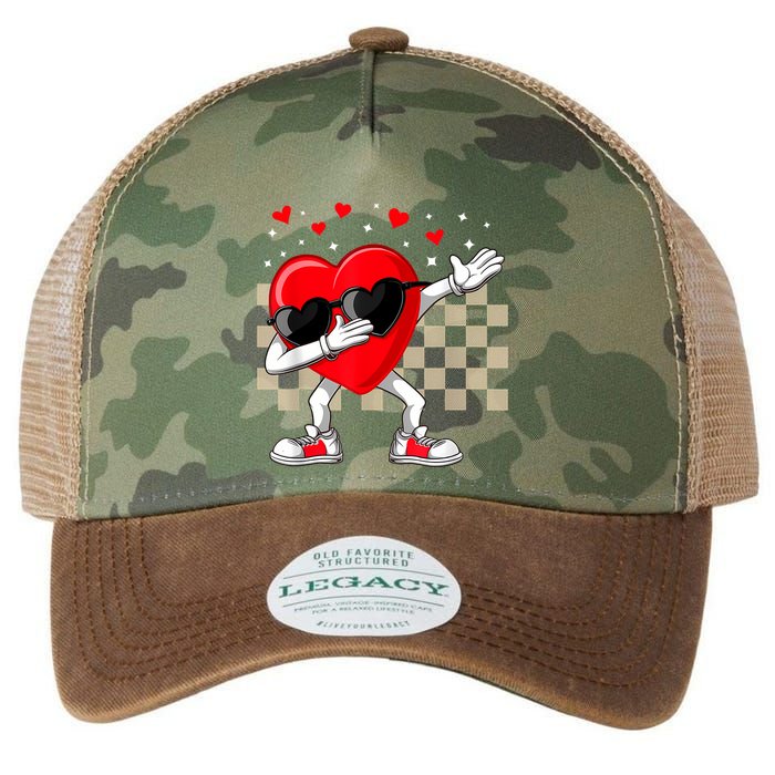 Dabbing Heart ValentineS Day Dab Dance Groovy Girl Legacy Tie Dye Trucker Hat