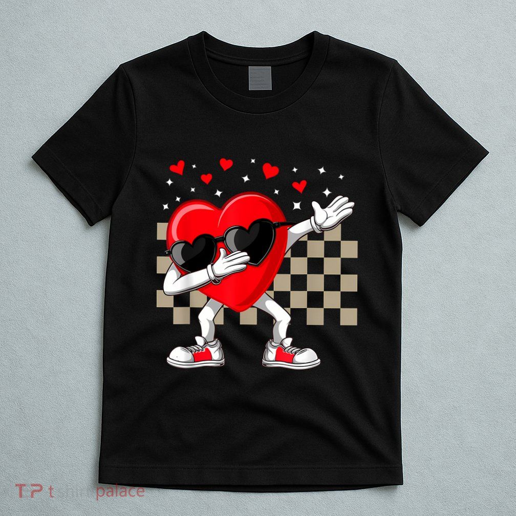Dabbing Heart ValentineS Day Dab Dance Groovy Girl T-Shirt
