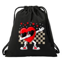 Dabbing Heart ValentineS Day Dab Dance Groovy Girl Drawstring Bag