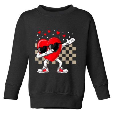 Dabbing Heart ValentineS Day Dab Dance Groovy Girl Toddler Sweatshirt