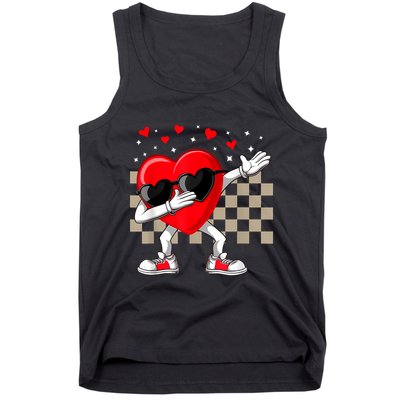 Dabbing Heart ValentineS Day Dab Dance Groovy Girl Tank Top