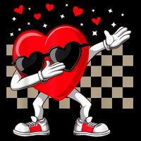 Dabbing Heart ValentineS Day Dab Dance Groovy Girl Wool Snapback Cap