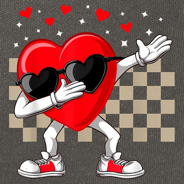 Dabbing Heart ValentineS Day Dab Dance Groovy Girl Cotton Canvas Backpack