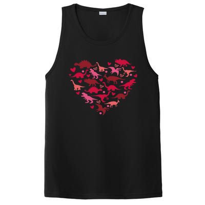 Dinosaur Heart Valentine Lovesaurus Love Valentines Day Gift PosiCharge Competitor Tank