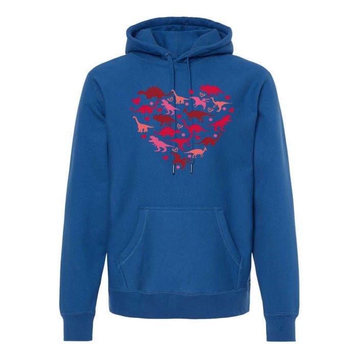 Dinosaur Heart Valentine Lovesaurus Love Valentines Day Gift Premium Hoodie