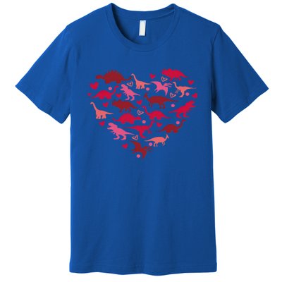 Dinosaur Heart Valentine Lovesaurus Love Valentines Day Gift Premium T-Shirt