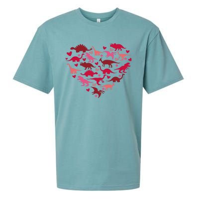 Dinosaur Heart Valentine Lovesaurus Love Valentines Day Gift Sueded Cloud Jersey T-Shirt