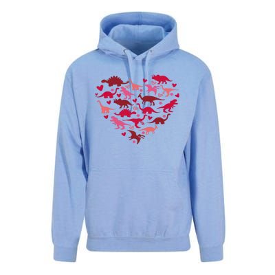 Dinosaur Heart Valentine Lovesaurus Love Valentines Day Gift Unisex Surf Hoodie