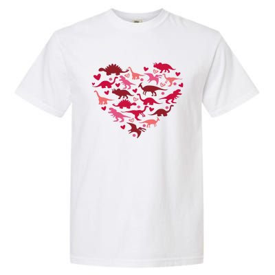 Dinosaur Heart Valentine Lovesaurus Love Valentines Day Gift Garment-Dyed Heavyweight T-Shirt