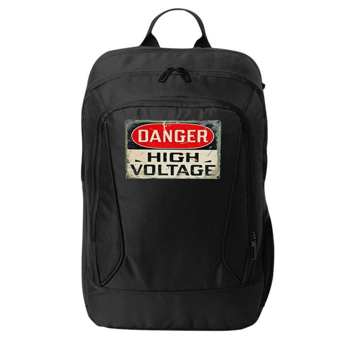 Danger High Voltage Old Rusted Danger Sign City Backpack