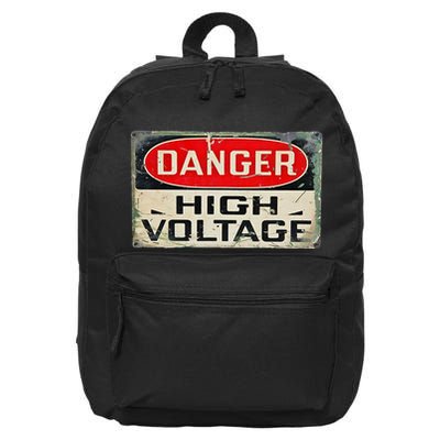 Danger High Voltage Old Rusted Danger Sign 16 in Basic Backpack