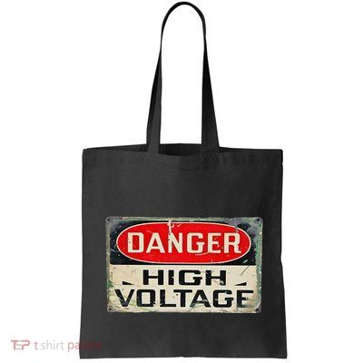 Danger High Voltage Old Rusted Danger Sign Bag