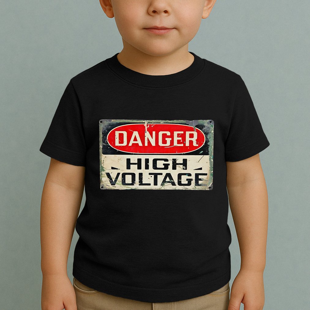 Danger High Voltage Old Rusted Danger Sign Toddler T-Shirt