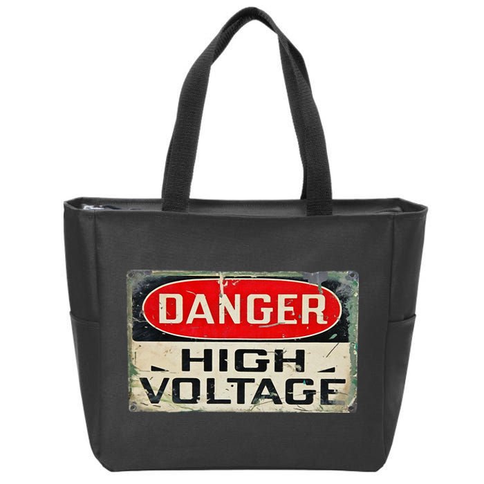 Danger High Voltage Old Rusted Danger Sign Zip Tote Bag