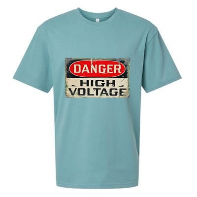 Danger High Voltage Old Rusted Danger Sign Sueded Cloud Jersey T-Shirt