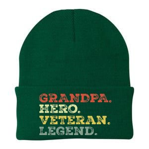 Dad Hero Veteran Legend Design For Grandpa Veteran Knit Cap Winter Beanie