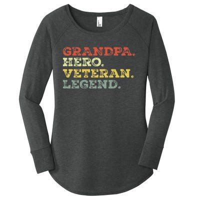 Dad Hero Veteran Legend Design For Grandpa Veteran Women's Perfect Tri Tunic Long Sleeve Shirt