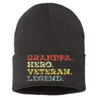 Dad Hero Veteran Legend Design For Grandpa Veteran Sustainable Knit Beanie