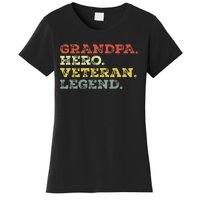 Dad Hero Veteran Legend Design For Grandpa Veteran Women's T-Shirt