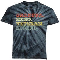 Dad Hero Veteran Legend Design For Grandpa Veteran Kids Tie-Dye T-Shirt