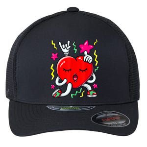 Dancing Heart Valentines Day Love Dab Dance Gift Flexfit Unipanel Trucker Cap