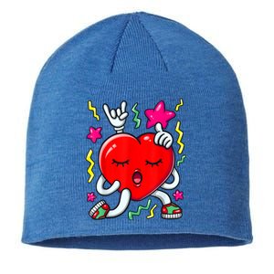 Dancing Heart Valentines Day Love Dab Dance Gift Sustainable Beanie