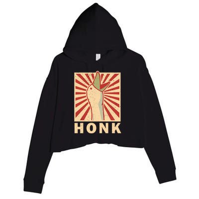 Duck Honk Vintage Crop Fleece Hoodie