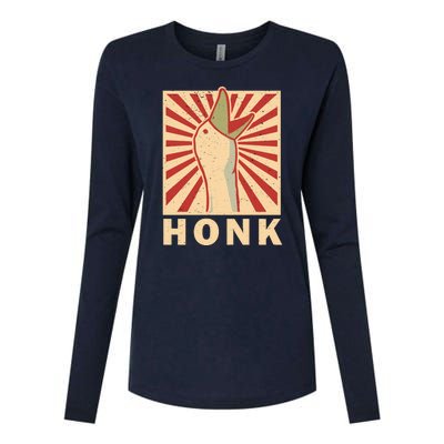 Duck Honk Vintage Womens Cotton Relaxed Long Sleeve T-Shirt