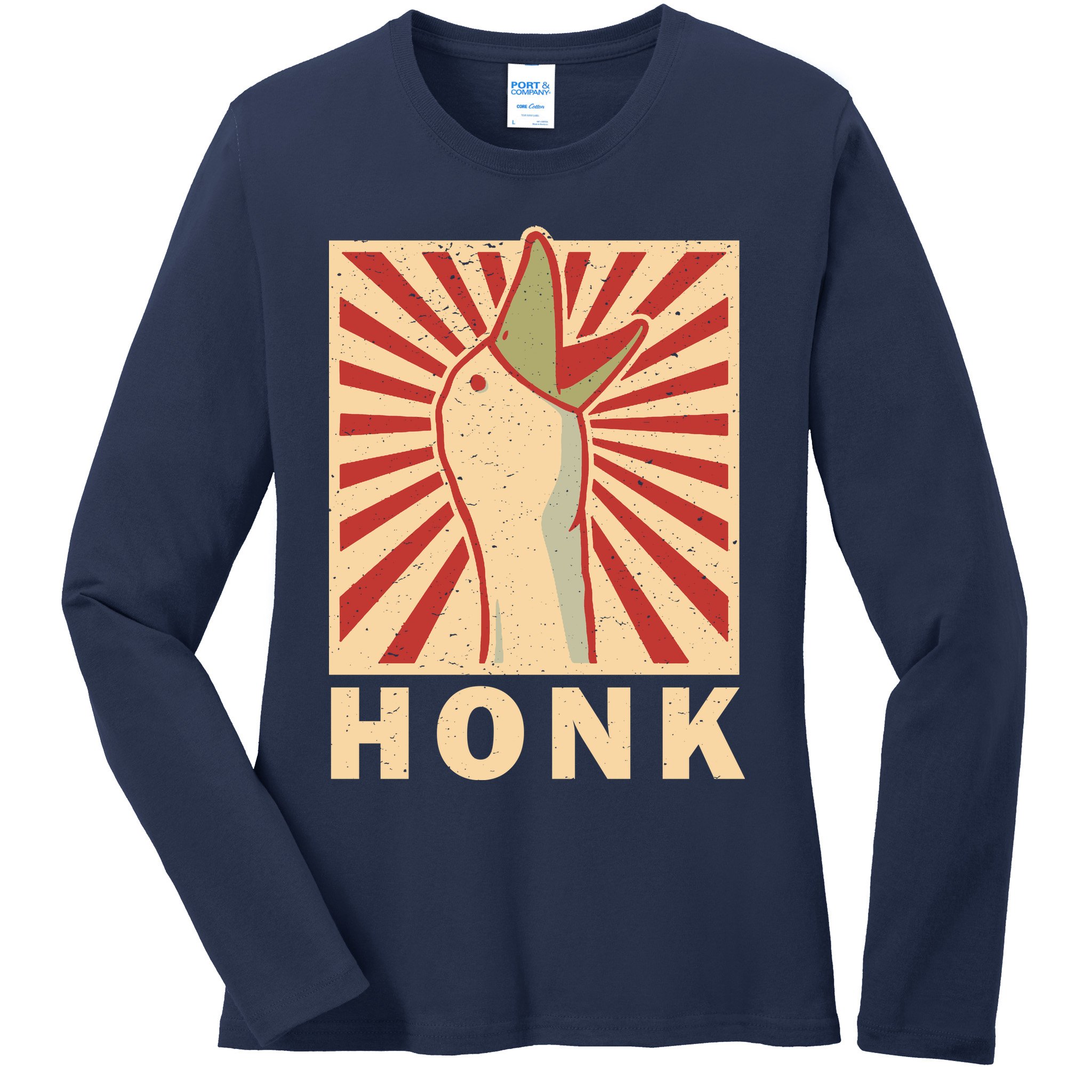 Duck Honk Vintage Ladies Long Sleeve Shirt